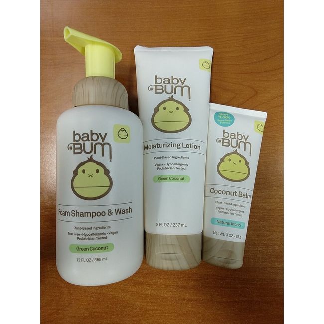 3 Pack: Baby Bum Shampoo & Wash + Moisturizing Lotion + Coconut Balm - R3P1