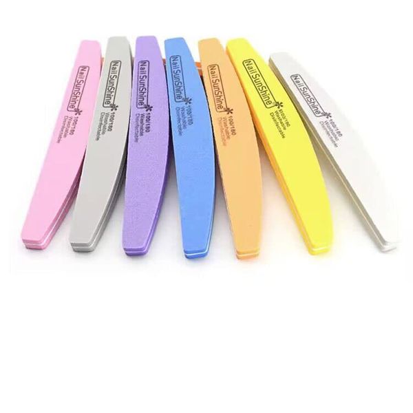 zalati Nail Files 10pcs Nail Buffer 100/180 Grit Dual-Side Board for Nail Art Manicure Pedicure Care - Random Colors