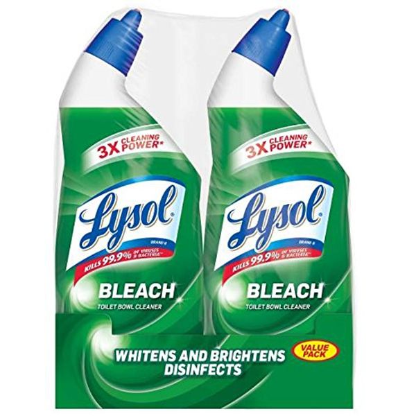 LYSOL 80078 Disinfectant Toilet Bowl Cleaner with Bleach, Liquid, 24oz Twin Pack