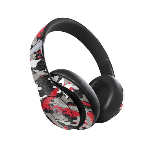 MightySkins Glossy Glitter Skin Compatible with Beats Studio Pro - Red Camo | Protective, Durable High-Gloss Glitter Finish | Easy to Apply, Remove, and Change Styles