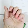24 Pcs Pink Nail Pieces Flower Pattern Cute Elegant Nails