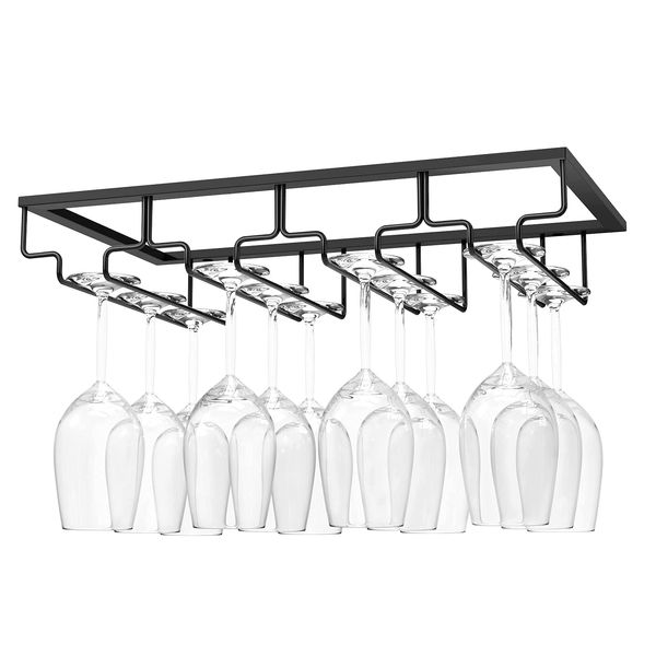 Wine Glass Holder Nuovoware Glass Holder Wine Glass Hanger Hanging Wine Glass Rack Wire 4 Rows Wine Glass Holder Wine Glass Storage Wine Glass Dryer/Strainer Opening Width: 3.5" Applicable Glass Foot