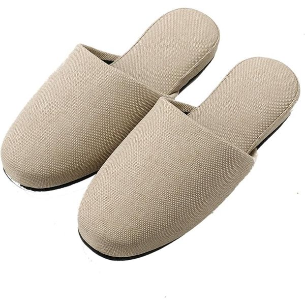 HYBRIDWORKS Slippers, 1 Pair Set, Hanging, Upholstery Fabric, Unisex, Firm, For Guests, Commercial Use, Beige (single)