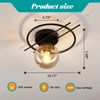 Matte black & gold finish Semi Flush Mount Ceiling Light Fixture Mid Century ...
