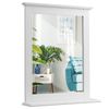 Costway Square Vanity Makeup Mirror Space Saving Wall Mirror Bathroom W/Shelf