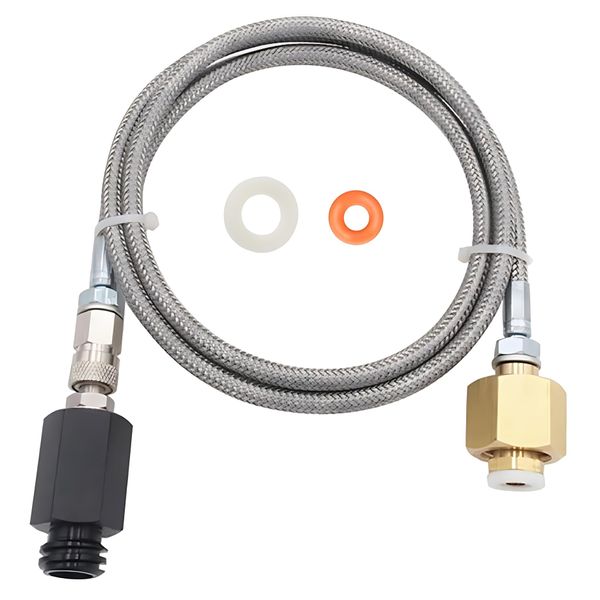 Soda Machine Co2 Adapter with High Pressure Stainless Steel External Hose, CGA320 Co2 Tank Direct Adapter to TR21-4 Soda Water Machine Compatible with Jet Aqua Fizz(36 inch)