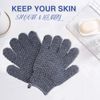 Yiclick Heavy Exfoliating Gloves, Exfoliating Body Scrubber for Bath Shower Exfoliation, Body Scrub Exfoliator For Dead Skin Remover, Exfoliate Sponge Loofah Washcloth Mitt for Men Women (4 grey)