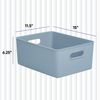 Superio 15L Medium Ribbed Storage Bin- Plastic Storage Bin  (8 Pack, Stone Blue)