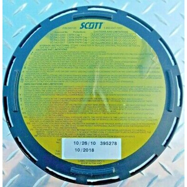 Scott CBRN Gas Mask Filter 40mm NATO Factory Sealed P/N 045135 Cap 1