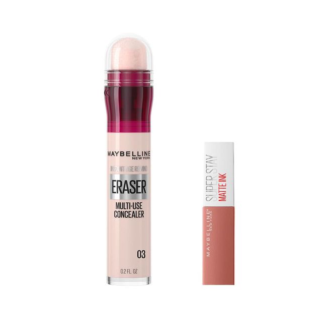 Maybelline New York Instant Anti Age Eraser Kapatıcı 03 Fair & Mini Super Stay Matte Ink Likit Mat Ruj 65 Seductress Makyaj Seti