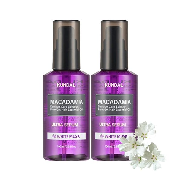 Kundal Intense Repair with [White Musk] Quick Damage Care Serum - Premium Hair Essential Oil, Ultra Nourishing Natural Ingredients. 200ml (3.38 fl.oz x 2EA/SET)