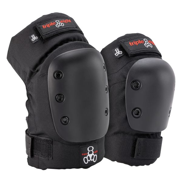 Triple Eight Park Skateboarding Pad Set with KP 22 Knee Pads and EP 55 Elbow Pads, Junior, Black