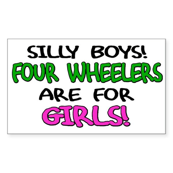 CafePress Silly Boys Quads Rectangle Sticker Rectangle Bumper Sticker Car Decal