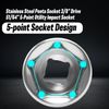 3/8" Drive 51/64" 5-Point New Utility Impact Penta Socket for Valve 5-Point Nuts