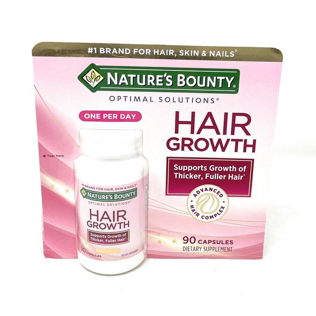 Nature's Bounty Optimal Solutions Hair Growth,Support Thicker, Fulle 90 Capsules