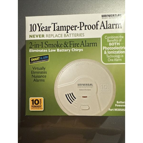 6 Pack Universal Smoke And Fire Alarm, Smart Alarm Technology-MI3050S