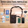 Rothco Heavyweight Canvas Travel Portfolio Bag – Crossbody Shoulder Bag – Heavy-Duty Cotton Canvas - Black