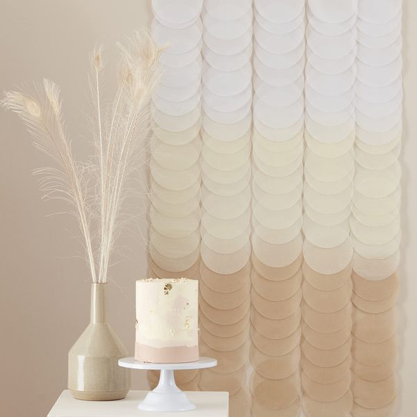 Ginger Ray Hello Baby Brown Ombre Tissue Paper Backdrop-18 Strands