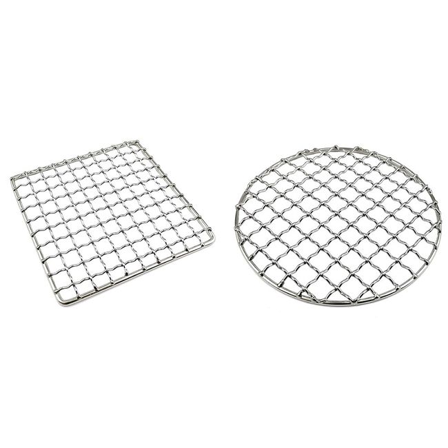 Camping Grill Grate Stainless Steel Mesh Bush Craft Fire Cooking BBQ  Barbecue