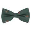 King & Priory Dark Green Herringbone Embroidered Pheasant Bow Tie