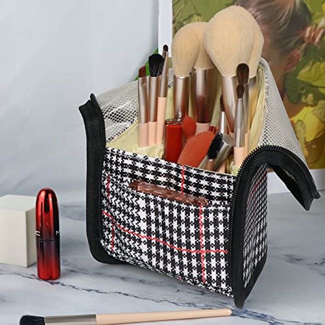 Compact Travel Makeup Brush & Pencil Holder with Large Capacity