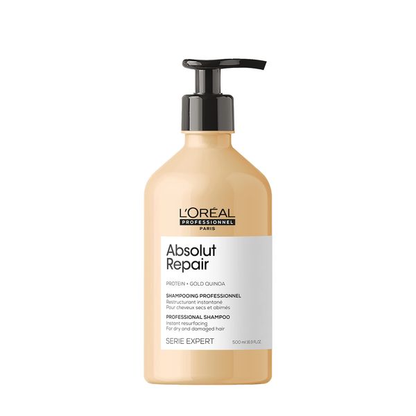 L'Oréal Professionnel Absolut Repair Shampoo | Protein Hair Treatment | Repairs Damage & Provides Shine | With Quinoa & Proteins | For Dry, Damaged Hair | 16.9 Fl. Oz.