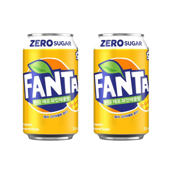 (Official) Fanta Pineapple Zero CAN 355ml 24 pieces