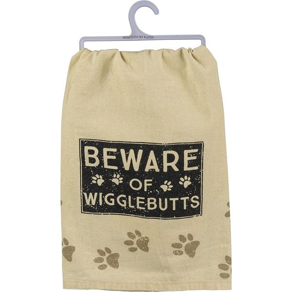 Primitives by Kathy Pet Love Cotton Dish Towel (Beware of Wigglebutts)