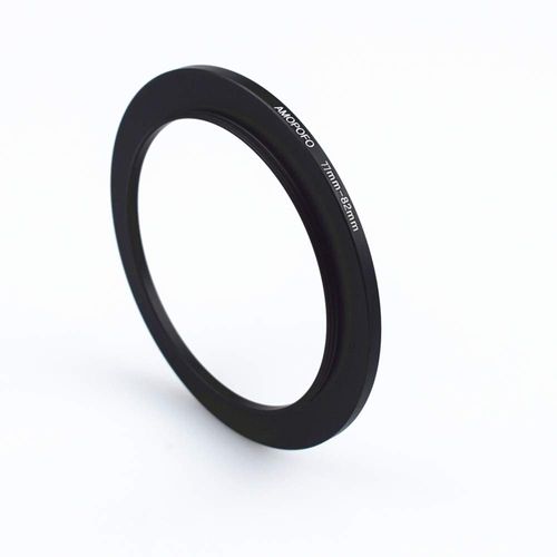 77mm-82mm Metal Ring/77mm to 82mm Step-Up Ring for Filters,Made of CNC Machined with Matte Black Electroplated Finish,Compatible with All 77mm Camera Lenses & 82mm Accessories