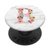 WHITE MARBLE PHONE GRIP PINK LETTER B INITIAL - B LETTER B