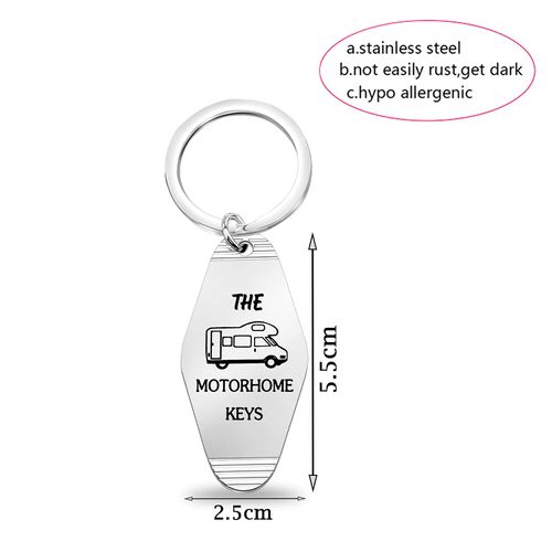TGBJE Camping Trailer Camper Van Mobile Home Caravan Motorhome Vintage Motel Keychain Caravan Vintage Inspired Keychain For Camping Lover (Motorhome Keys)