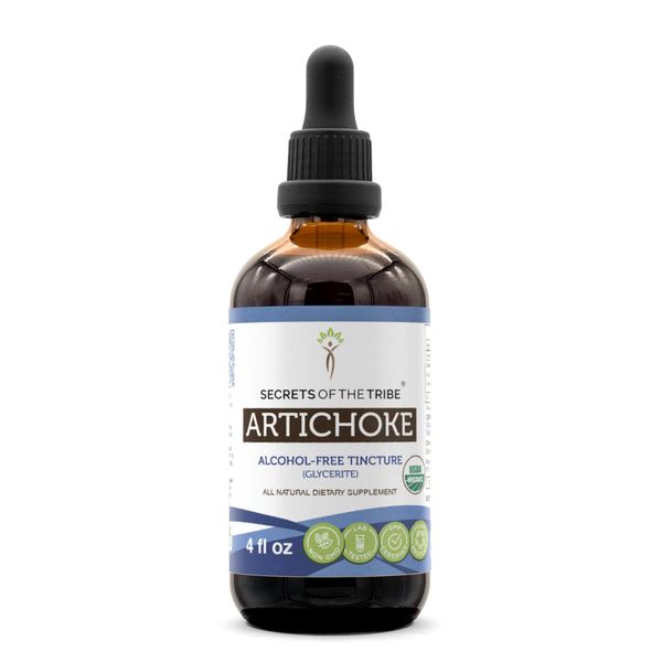 Secrets of the Tribe Artichoke USDA Organic | Alcohol-Free Extract, High-Potency Herbal Drops | Made from 100% Certified Organic Artichoke (Cynara scolymus) Dried Leaf 4 oz