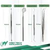 7 Pcs Oral Hygiene Kit Plaque Remover Professional Dental Picks for Teeth, Scraper, Serrated Tweezers, Mouth Mirror, Double Ended Picks for Gum Care Cleaning Set - Stainless Steel with Carrying Case