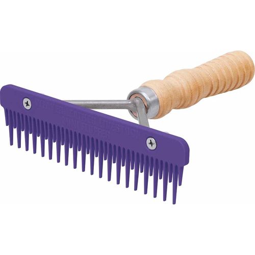 Weaver Leather Mini Fluffer Comb with Wood Handle, Purple, 69-6046-PU