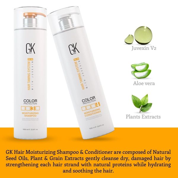 GK HAIR Moisturizing Shampoo and Conditioner Set Dry Damage Sulfate Free 33.8 oz