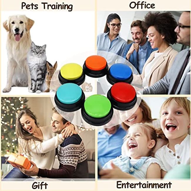 Dog Buttons for Communication, 6 Pcs Dog Talking Button Set, 30s Voice  Recordable Pet Training Buzzer, Speaking Buttons for Cats & Dogs with