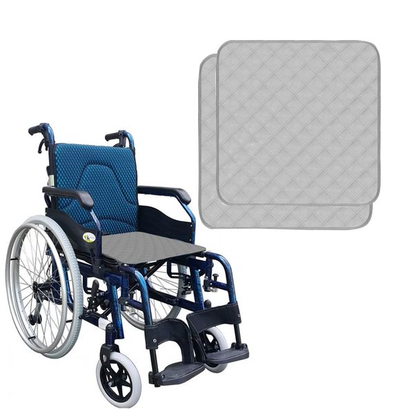 RIQINXIN Bedwetting Waterproof Zabuton Nursing, For Excretion Care, Urine Leak Resistant, Wheelchair Seat Cover, 2 Pieces, Breathable, Absorbent, Waterproof, Elderly, Cotton, 20.9 x 21.7 inches (53 x