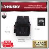 Husky Maintenance Tool Belt Pouch 9-Pocket Polyester Black Back Flap Design