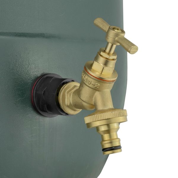 3/4" bsp waterbutt connector +solid brass bib tap with click-lock hose connection+FREE THREAD SEAL TAPE