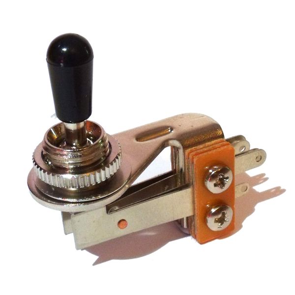 Right angled three way guitar pickup selector switch toggle in chrome