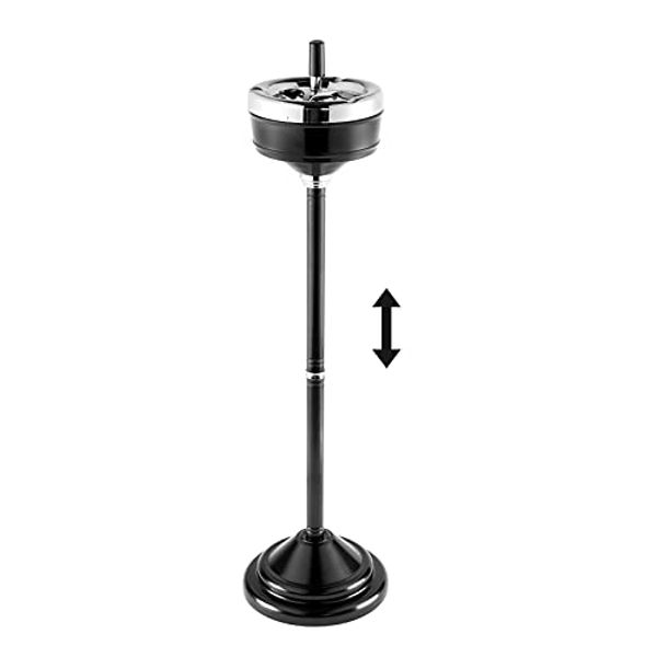 POWLAB Adjustable Outdoor Standing Ashtray Detachable Floor Stand Ash Tray with Lid Outside Patio Indoor Cool Cigar Ashtrays for Cigarettes
