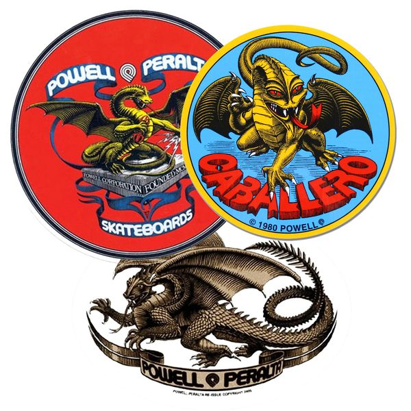 Powell Peralta Skateboard Dragons Only Sticker 3-Pack Stickers