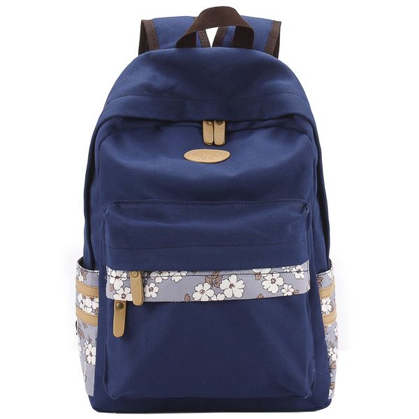 mygreen Casual Style Canvas Backpack/School Bag/Travel Daypack Dark Blue