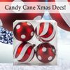 VFM - Red & White 9cm Baubles Candy Cane (4 Pack) - Christmas Tree Decorations