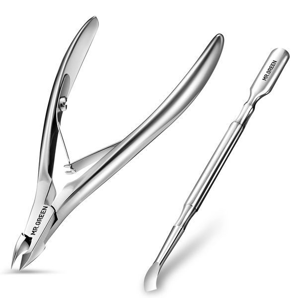 Cuticle Trimmer with Cuticle Pusher,Cuticle Nipper Professional Stainless Steel Cuticle Cutter,Sharp Durable Pedicure Manicure Tools for Fingernails and Toenails