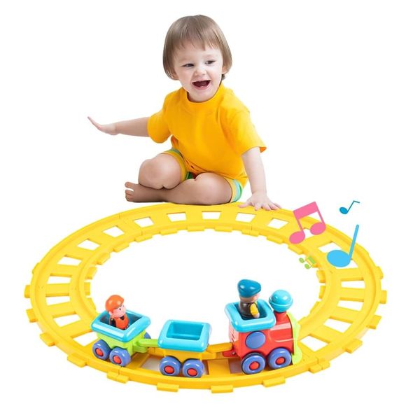 Auspint Baby Toys Train Set-Musical Electric Train Toys,Toddler Electric Train Set,Musical Train Toys with Tracks,Birthday Gifts for 12 18 Month 1 2 3 4 Year