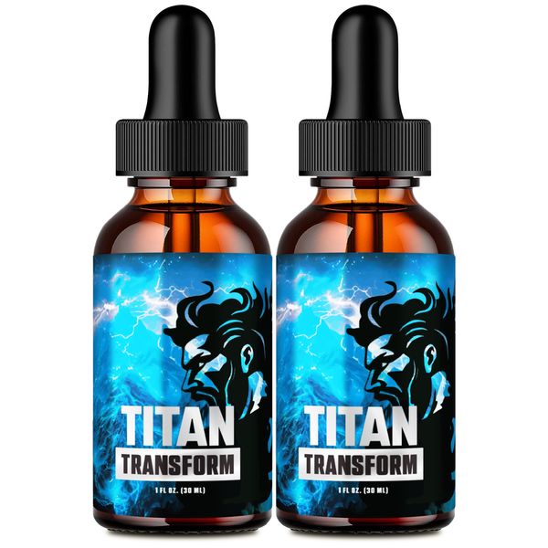 (2 Pack) Titan Transform Drops for Men, Prostate Health Supplements Liquid Drops