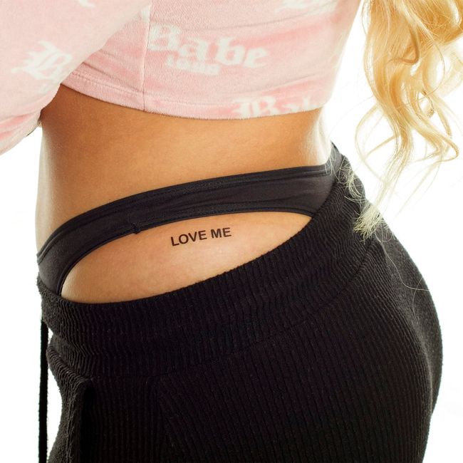 5 x Love Me Tattoo - Schriftzug in schwarz - Temporary Body Tattoo (5)