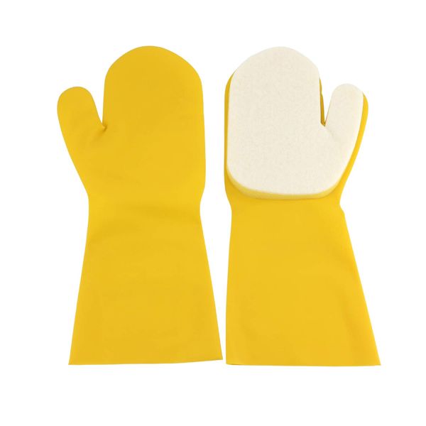 Suneration 2 X Pool Cleaning Gloves for Swimming Pool Hot Tub Spa Scrubbing Mitt Waterproof Latex Gloves with Scouring Pad