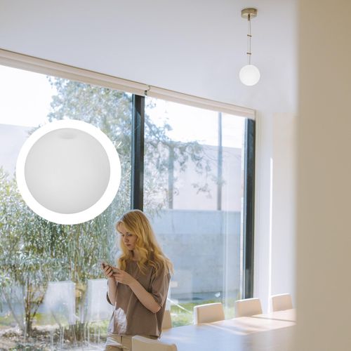 Baluue Milky White Ball Lampshade Acrylic Lamp Covers Acrylic Lamp Post Shade Ball Shaped Lamp Shade G9 Bulb Modern Lamp Shades Ceiling Fans Globe Lampshade Wall Lamp Shade Miss Outdoor Opening: 2.2cm